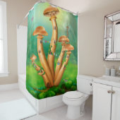 Fantasie Pilze Honigagarie im Haus Duschvorhang (Beispiel)