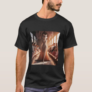 Fantasie-Podium schöne Katze T-Shirt