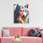 Fantasie- Premium Wrapped Canvas (Glanz) Leinwanddruck (Insitu (Wohnzimmer))