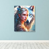 Fantasie- Premium Wrapped Canvas (Glanz) Leinwanddruck (Insitu (Holzboden))