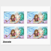 Fantasie Rechteckiger Aufkleber (Blatt)