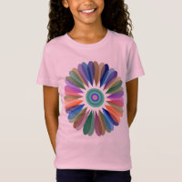 Fantasie-Regenbogen-Blumen-T - Shirt