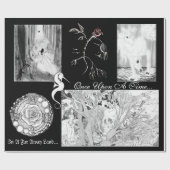 Fantasie-Reich und Märchen-Kalligraphie-Kunst Geschenkpapier (Flach)