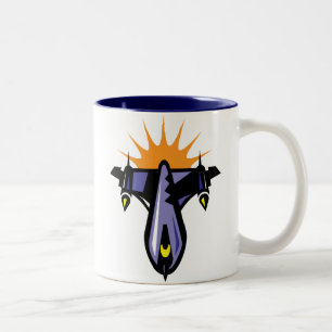 Fantasie-Rocket-Schiffs-Flug-Tasse Zweifarbige Tasse