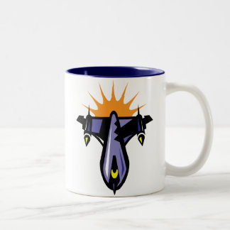 Fantasie-Rocket-Schiffs-Flug-Tasse Zweifarbige Tasse