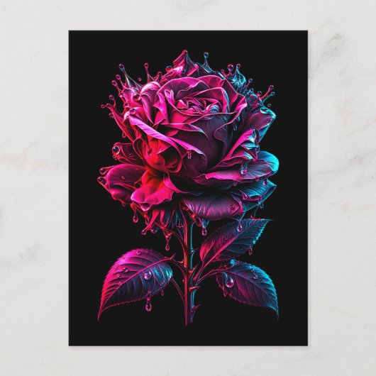 Fantasie-Rose Postkarte (Vorderseite)