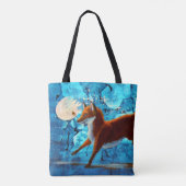 Fantasie rote Kitsune Fox-Illustration Tasche (Rückseite)