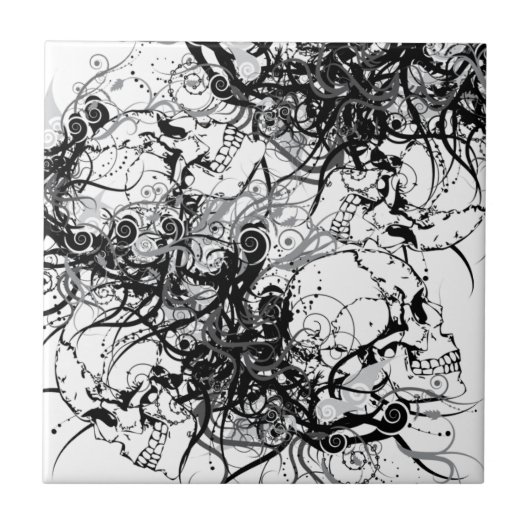 Fantasie-Schädel Fliese (Vorderseite)