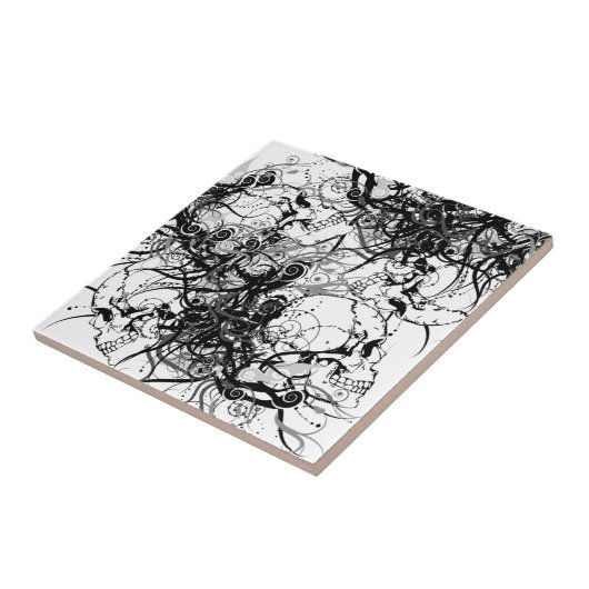 Fantasie-Schädel Fliese (Seite)