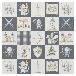 Fantasie-Schloss mit Drachen und Rittern Babyjunge Stoff