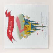 Fantasie-Schloss mit individuellem Text Puzzle (Horizontal)