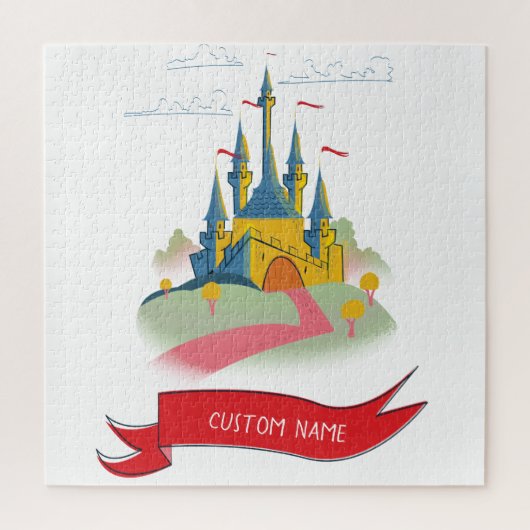 Fantasie-Schloss mit individuellem Text Puzzle (Vertikal)