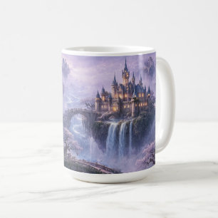 Fantasie-Schloss Surreal Landschaft Lavendelblau Kaffeetasse