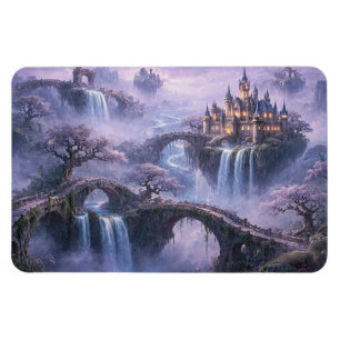 Fantasie-Schloss Surreal Landschaft Lavendelblau Magnet