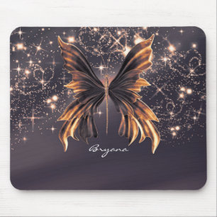Fantasie Schmetterling Gold Glanz Mousepad