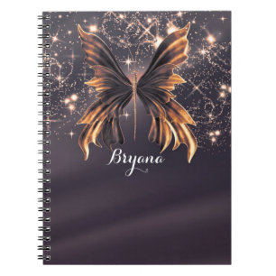 Fantasie Schmetterling Gold Glanz Notizblock