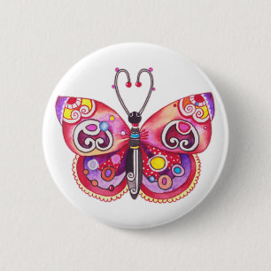 Fantasie-Schmetterlings-Knopf Button