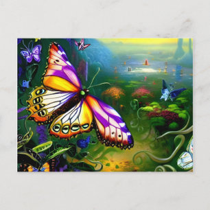Fantasie-Schmetterlingsreise  Postkarte