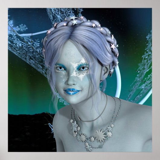 Fantasie-Schnee-Fee Poster (Vorne)
