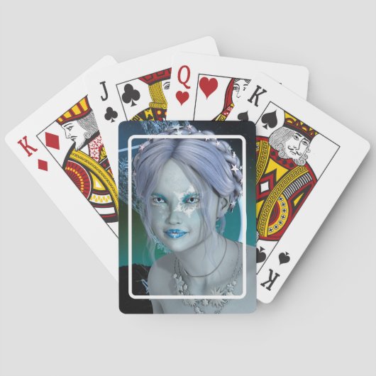 Fantasie-Schnee-Fee Spielkarten (Rückseite)