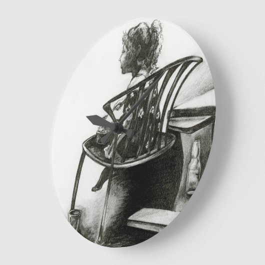 Fantasie schürt meine Realität Große Wanduhr (Winkel)