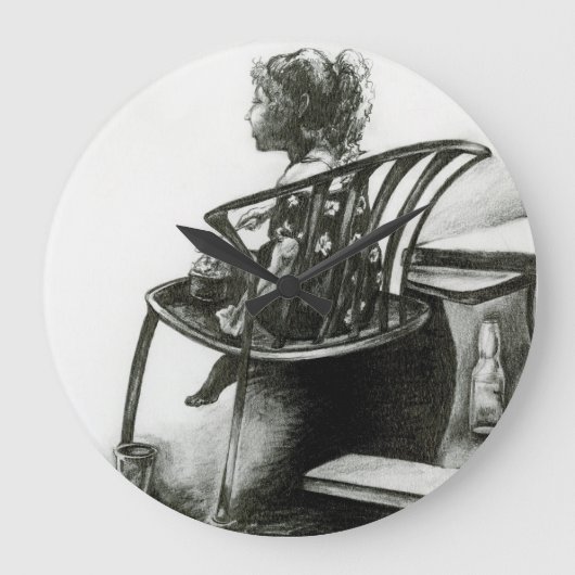 Fantasie schürt meine Realität Große Wanduhr (Vorderseite)