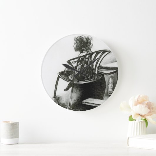 Fantasie schürt meine Realität Große Wanduhr (Zuhause)