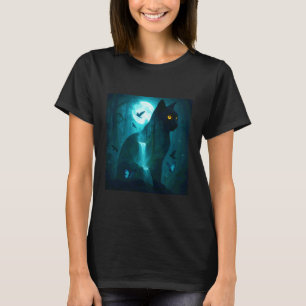 Fantasie Schwarze Surreal Katze T-Shirt