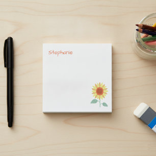 Fantasie-Sonnenblume mit individuellem Namen Post-it Klebezettel