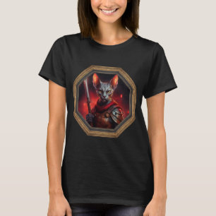 Fantasie-Sphinx-Katzenkrieger in Rahmen T-Shirt