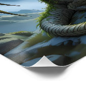 Fantasie Süß Fabelhaft Widder Drache Poster (Ecke)