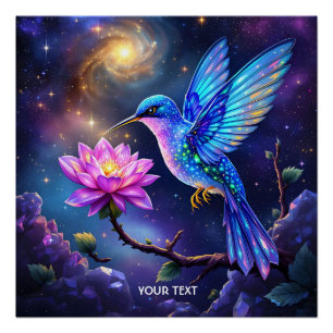 Fantasie Süße Blume Kleiner Vogel Poster