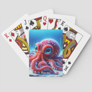 Fantasie Süßer Roter Meer-Oktopus Spielkarten