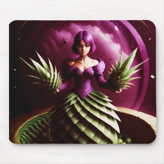 Fantasie-Szene mit Ananas-Mädchen Mousepad (Vorne)
