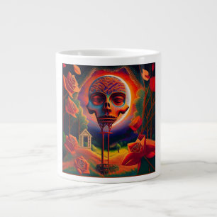 Fantasie Szene mit Rosen und seltsamer Mann Kreatu Jumbo-Tasse