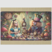 Fantasie-Teeparty Alice und Hutmacher Decoupage Seidenpapier (Vorderseite)