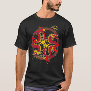 Fantasie-Tier-Mystikwesen-chinesischer-Feuer-Drach T-Shirt