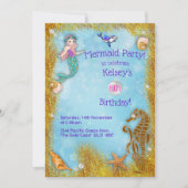 Fantasie unter dem Party der Meerjungfrau Einladung (Vorderseite)