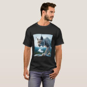 Fantasie Verdrahteter Luchs Wald T-Shirt (Vorne ganz)