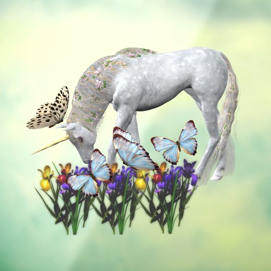 Fantasie von Einhorn und Schmetterlingen Fensteraufkleber (Blatt 3)