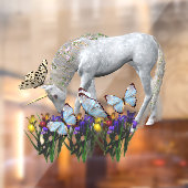 Fantasie von Einhorn und Schmetterlingen Fensteraufkleber (Blatt 2)