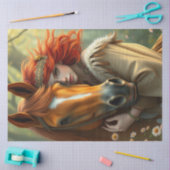 Fantasie von Pferd und Begleiter Seidenpapier (Basteln)