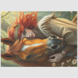 Fantasie von Pferd und Begleiter Seidenpapier