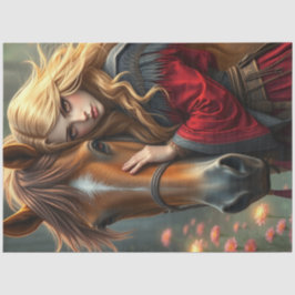 Fantasie von Pferd und Begleiter Seidenpapier