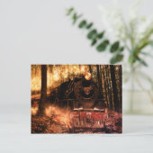 Fantasie-Wald-Zug-Postkarte Postkarte (Stehend Vorderseite)