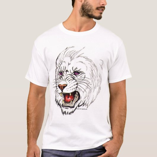 Fantasie-Weiß-Löwe T-Shirt (Vorderseite)