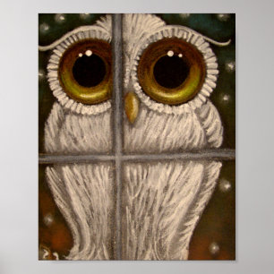 FANTASIE-WEISSES SCHNEEBEDECKTES EULE Plakat