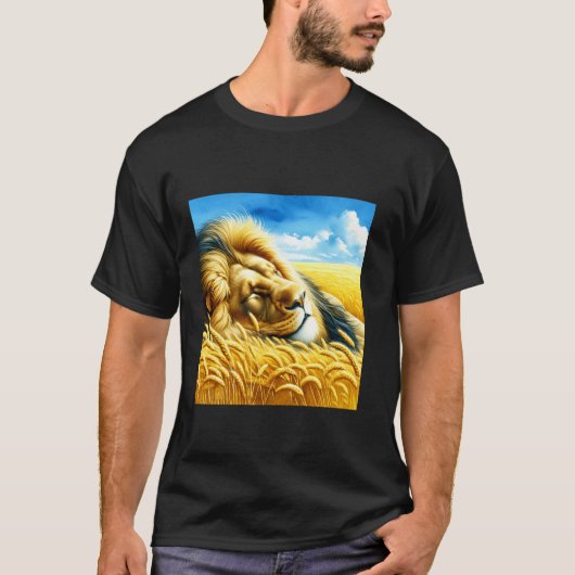 Fantasie-Weizen Schlafender Löwe T-Shirt (Vorderseite)