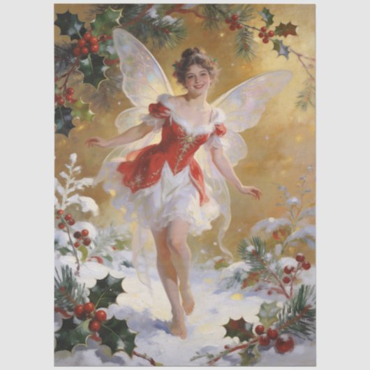 Fantasie Whimsical Winter Fee TMF26 Seidenpapier (Vorderseite)