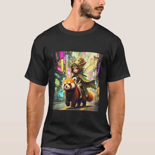 Fantasie-Wilder-Panda-Fahrt T-Shirt (Vorderseite)